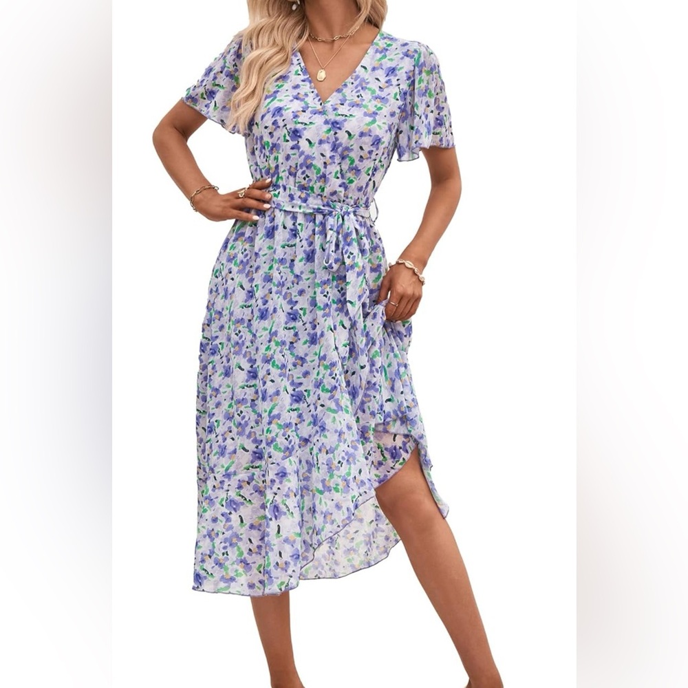 Elegant Floral Boho Maxi Dress Wrap